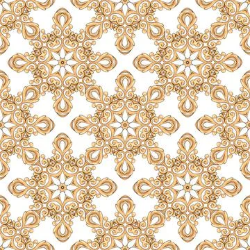 Abstract seamless decorative pattern, vintage gold background Stock-Illustration