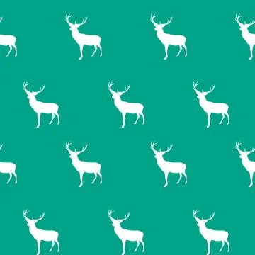 Abstract Seamless deer pattern background. Vector Illustration Illustrazione stock