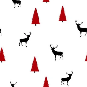 Abstract Seamless deer pattern background. Vector Illustration EPS10 Stock Illustration
