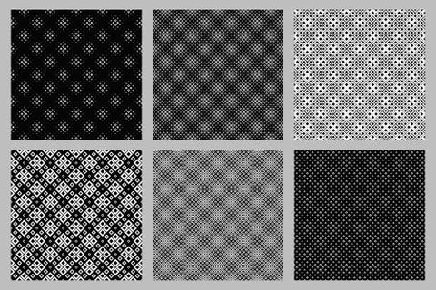 Abstract seamless diagonal square pattern background design set Stock Illustration