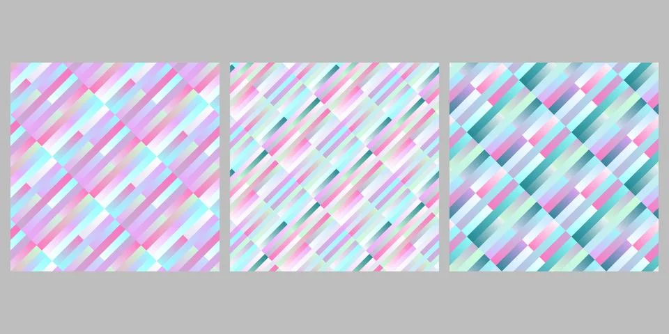 Abstract seamless diagonal stripe pattern background design set 스톡 일러스트