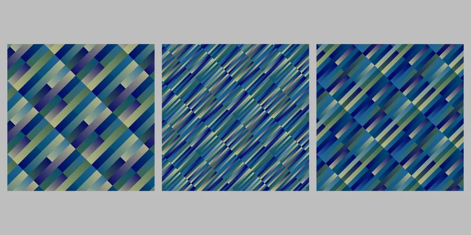 Abstract seamless diagonal stripe pattern background design set 스톡 일러스트