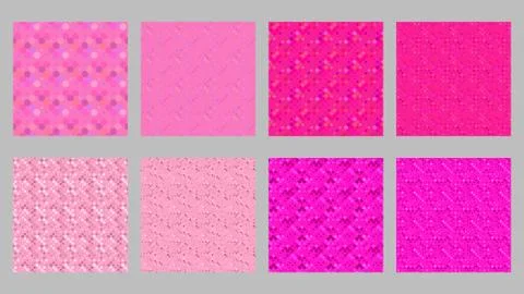 Abstract seamless dot pattern background design set Stock Illustration