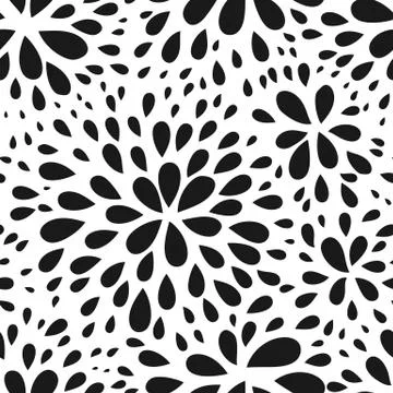 Abstract seamless drop pattern. Monochrome black and white texture. Repeating Illustrazione stock
