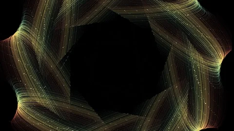 Abstract seamless flickering kaleidoscope pattern on black Stock Footage 101306708