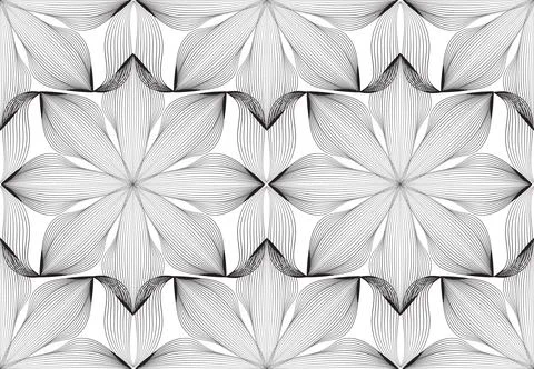 Abstract seamless floral line pattern. Arabic line ornament with flower shape Illustrazione stock