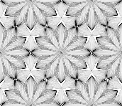 Abstract seamless floral line pattern. Arabic line ornament with flower shape Stock Illustration