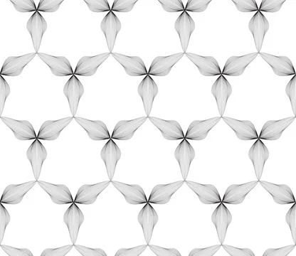 Abstract seamless floral line pattern. Arabic line ornament with flower shape Stock Illustration