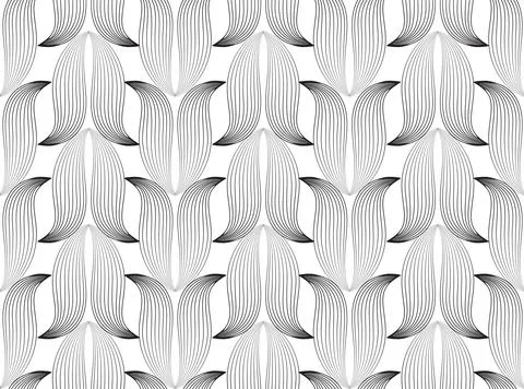 Abstract seamless floral linear pattern. Arabic line flower ornament 스톡 일러스트