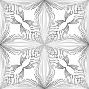 Abstract seamless floral linear pattern. Arabic line ornament flower shape 스톡 일러스트