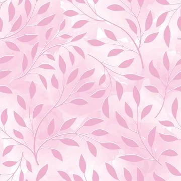 Abstract seamless floral pattern with dots and leaves Stock Illustration