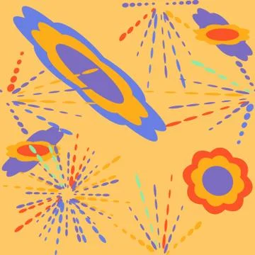 Abstract seamless floral pattern exotic shapes backgrounds Stock Illustration