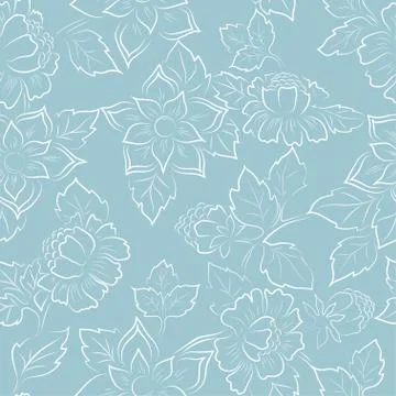 Abstract seamless floral pattern fabric Stock Illustration
