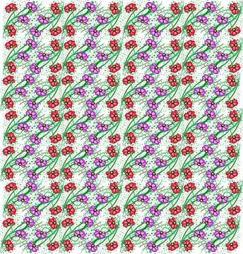 Abstract Seamless Floral Pattern Stock Illustration