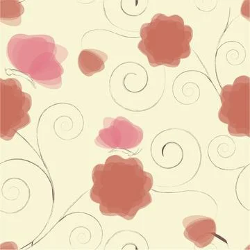 Abstract seamless floral pattern. Stock Illustration