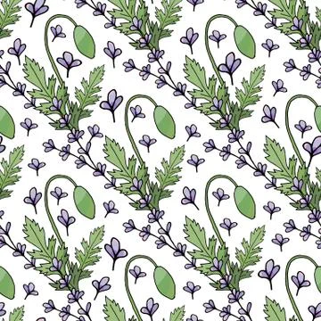 Abstract seamless floral romantic pattern for wallpaper design. Decorative te Stock Illustration