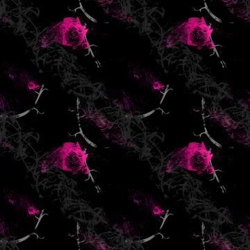 Abstract seamless floral rose pattern illustration. Stock Illustration