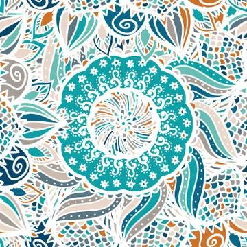 Abstract seamless floral vector pattern Illustrazione stock