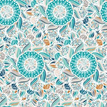 Abstract seamless floral vector pattern Stock Illustration