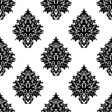 Abstract seamless flourish pattern in damask style Illustrazione stock