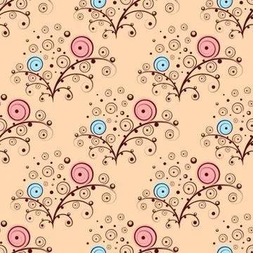 Abstract seamless flower elements Stock Illustration