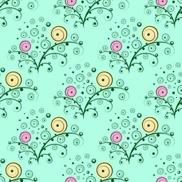 Abstract seamless flower elements Stock Illustration