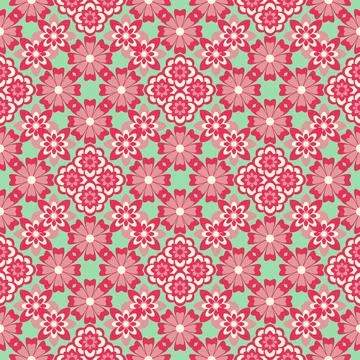 Abstract seamless flower pattern. Repeat pattern. Stock Illustration