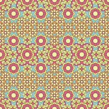 Abstract seamless flower pattern. Repeat pattern. Stock Illustration