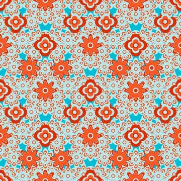 Abstract seamless flower pattern. Repeat pattern. Illustrazione stock