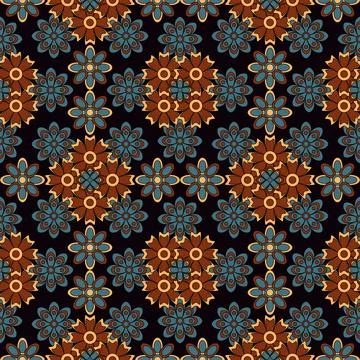 Abstract seamless flower pattern. Repeat pattern. Illustrazione stock