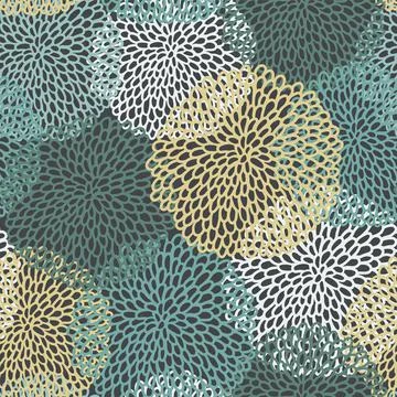 Abstract seamless flower pattern. Vector illustration in trendy colors. Stock Illustration
