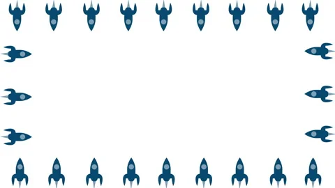 Abstract seamless frame of blue rockets on white in 4k video. Stock-Footage 146947968