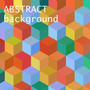 Abstract seamless geometric background with cubes Stock Illustration