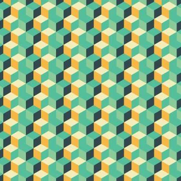 Abstract seamless geometric background with cubes Stock Illustration