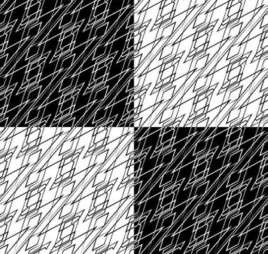 Abstract seamless geometric background / pattern. Monochrome repeatable vecto Stock Illustration