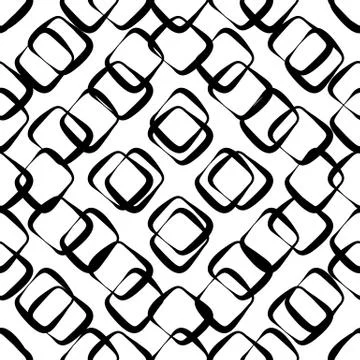 Abstract seamless geometric background / pattern. Monochrome repeatable vecto Stock Illustration