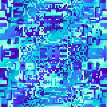 Abstract seamless geometric Blue pattern. Pixel art style pattern. Geometri.. Stock Illustration