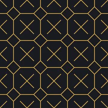 Abstract seamless geometric gold linear pattern for packaging, design of luxu Stock Illustration