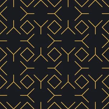 Abstract seamless geometric gold linear pattern for packaging, design of luxu Stock Illustration