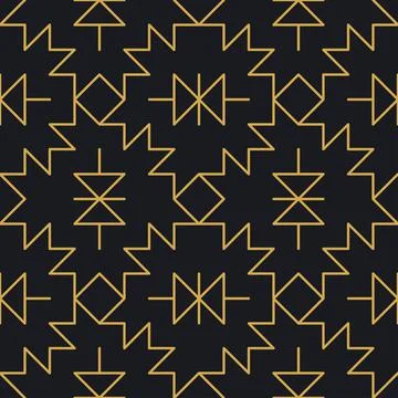 Abstract seamless geometric gold linear pattern for packaging, design of luxu Stock Illustration