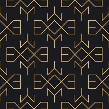 Abstract seamless geometric gold linear pattern for packaging, design of luxu Stock Illustration
