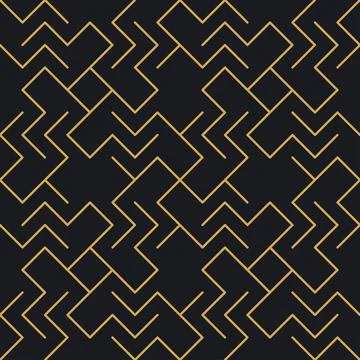 Abstract seamless geometric gold linear pattern for packaging, design of luxu Stock Illustration