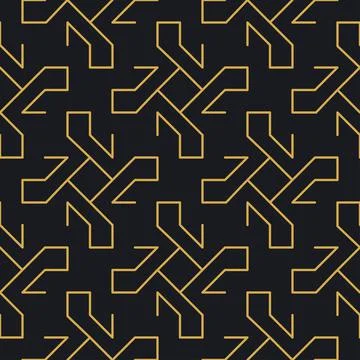 Abstract seamless geometric gold linear pattern for packaging, design of luxu Stock Illustration
