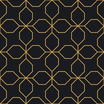 Abstract seamless geometric gold linear pattern for packaging, design of luxu Stock Illustration