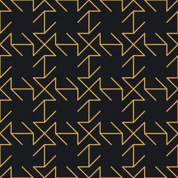 Abstract seamless geometric gold linear pattern for packaging, design of luxu Stock Illustration