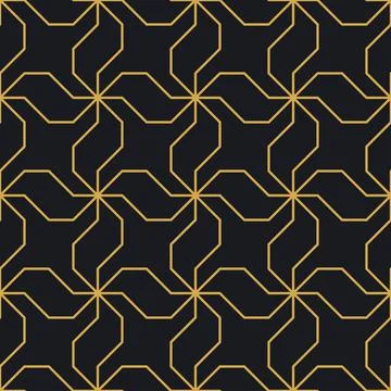 Abstract seamless geometric gold linear pattern for packaging, design of luxu Stock Illustration