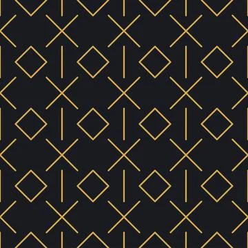 Abstract seamless geometric gold linear pattern for packaging, design of luxu イラスト素材
