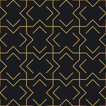 Abstract seamless geometric gold linear pattern for packaging, design of luxu Stock Illustration