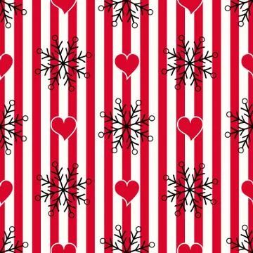 Abstract Seamless geometric Horizontal striped pattern with red and white str Stock Illustration