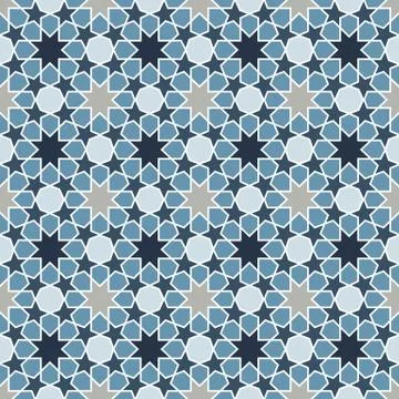 Abstract seamless geometric islamic mosaic Stock Illustration